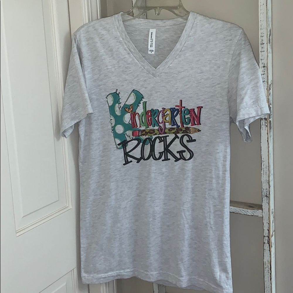 Kindergarten rocks v neck T-shirt